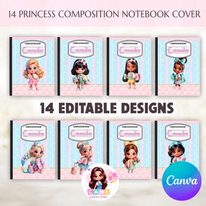 14 Composition notebook template|notebook cover templates|Composition notebook editable |Composition Book Cover Template |Composition Covers