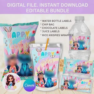 Happy Easter Party favors,Easter Party Favors Bund,Party Favors for kids,Easter Treats,Alien Egg Easter Party Favors,Easter chip bag,digital