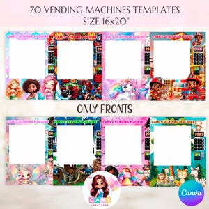 Vorlage für Verkaufsautomaten | Leere Vorlage für Verkaufsautomaten | Verkaufsautomat | Bearbeitbares Canvas-Paket | Benutzerdefinierte Vorlage | Designs für Verkaufsautomaten