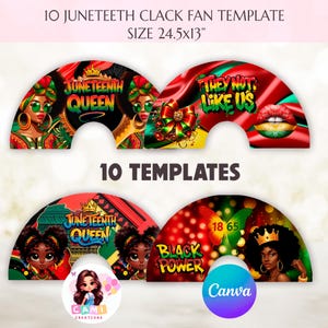 Juneteenth clack fan template | Canva Clack Fan Template | Juneteenth clack fans | Clack fan designs | Instant Download
