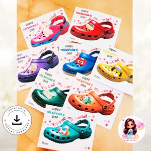 Valentine You Croc Shoe Charm Croc Valentine's Day Shoe charm Classroom Valentines Day Printable, You Croc My World Card Digital File