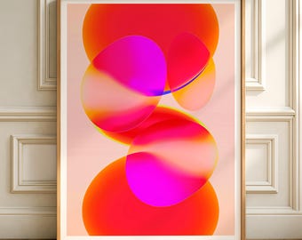 Pink Orange Gradient Abstract Print – Geometric Wall Art