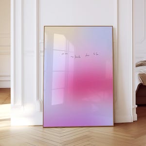 Gradient Quote Art Print, Pink Gradient Poster, You Are My Favorite Place To Be, Romantic Bedroom Wall Art, Physical Art Print