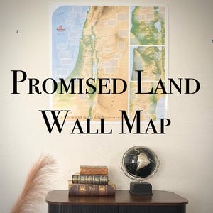 Kaartposter Bijbelland - Het beloofde land - 30 x 30 inch - matte afwerking - gratis verzending in de VS