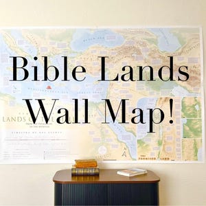 Affiche murale XXL de la carte des pays de la Bible - Des patriarches aux apôtres - 48 x 72 - Finition mate