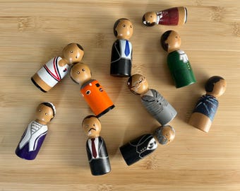 Black History Icons Wooden Peg Dolls | Hand-Painted African-American Figures throughout History