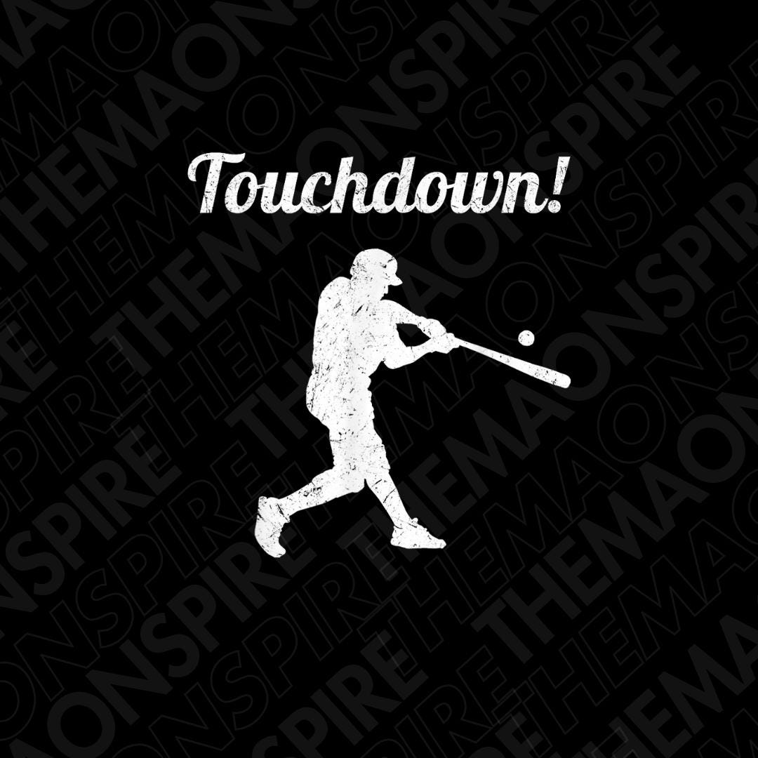 Touchdown Baseball PNG | Vintage Retro Baseball Player Design ...