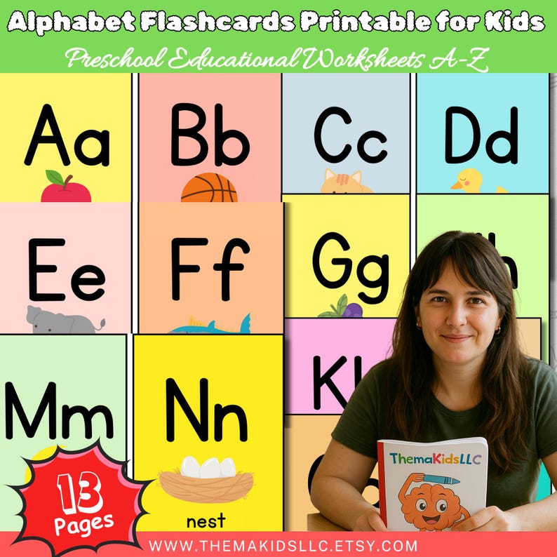 Alphabet Flashcards Printable for Kids | Early Learning PDF Activity ...