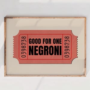 Negroni Italian Cocktail Art | Classic Mixed Drink | Home Bar Decor | Negroni Lover Gift | Vintage Restaurant Art | RangeCoast Digital Art