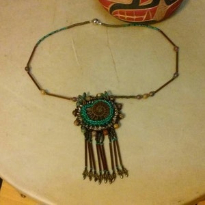 Ammonite bead embroidered necklace1 image 2