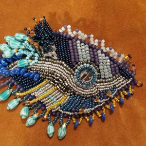 Bird's eye view, bead embroidered bracelet image 1