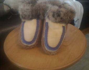 Example,  made to order. Native American handmade moccasins. Reserved.