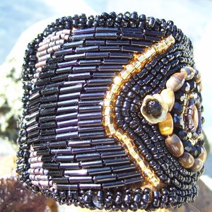Example...can make one similar. Native American made, Tiger Eye Beaded Cuff Bracelet image 4