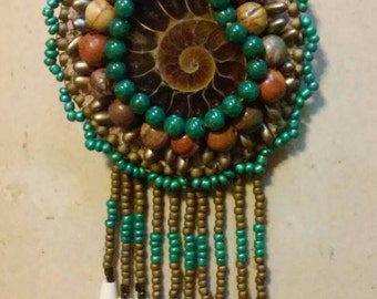 Native made Ammonite necklace#2