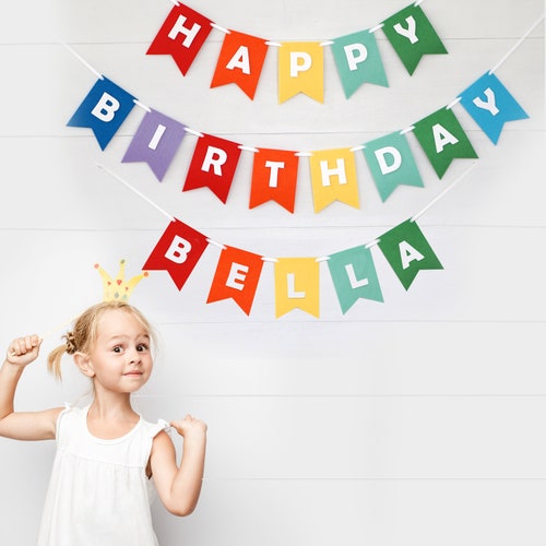 Happy Birthday Banner Birthday Banner With Custom Name Etsy