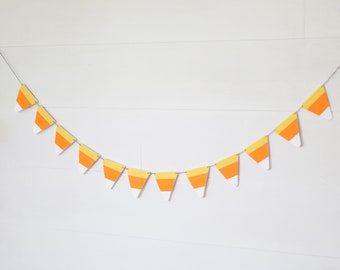 Candy Corn Felt Halloween Garland Premium Quality Layered Bunting