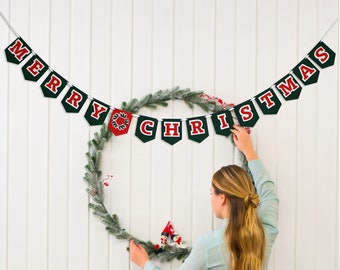 Merry Christmas Banner Made from High Quality Eco Felt