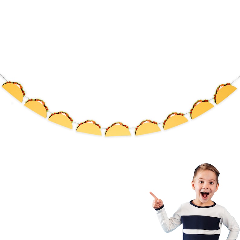 Tacos Party Felt Garland Premium Quality Layered Bunting 9 Tacos image 2