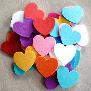 Craft Felt Heart 50 Individual Multi-color Felt Hearts Pack image 5