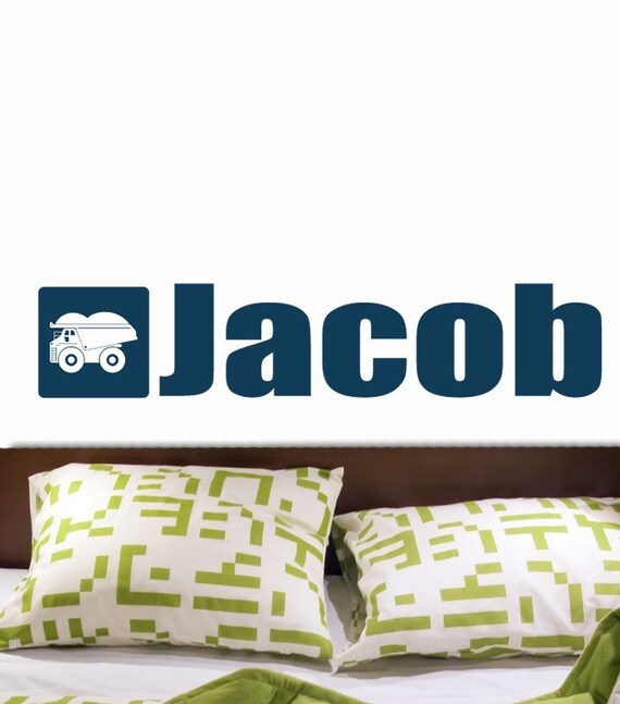 Items similar to NAME and Truck Vinyl Wall Decal Sticker Original