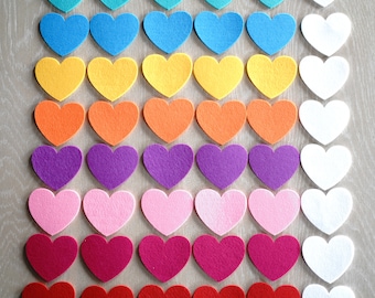 Craft Felt Heart 50 Individual Multi-color Felt Hearts Pack