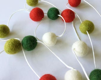 Extra Long- Christmas Variety Pom Pom Garland Felt Ball Garland