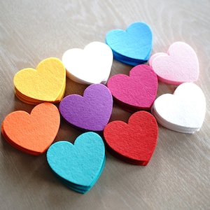 Craft Felt Heart 50 Individual Multi-color Felt Hearts Pack image 3