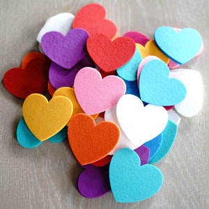 Craft Felt Heart 50 Individual Multi-color Felt Hearts Pack image 7