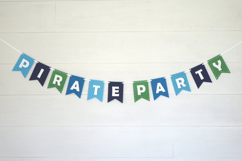 Custom Felt Banner Kit Blues & Green Felt Letters 15 Felt Flags Premium Quality Layered Garland Bunting image 3