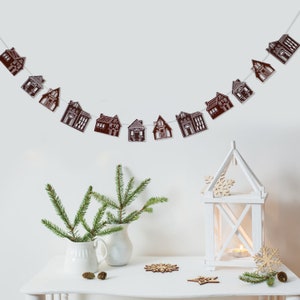 Gingerbread House Garland Design Made from High Quality Eco Felt