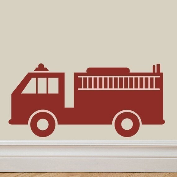 Fire Truck Vinyl Lettering Wall Decal Original Graphics By Image 0