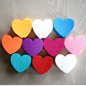 Craft Felt Heart 50 Individual Multi-color Felt Hearts Pack image 2