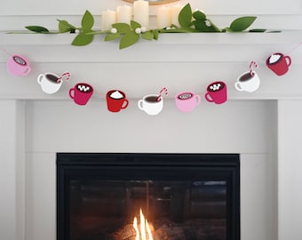 Hot Coco Coffee Banner Garland Design Made from High Quality Eco Felt
