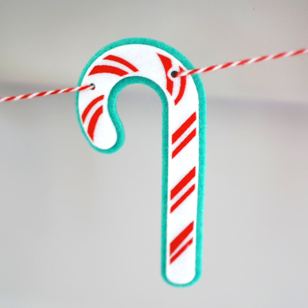 Candy Cane Christmas Garland Design Made From High Quality Eco Etsy