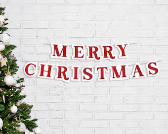 Merry Christmas Letters Banner Design Made from High Quality Eco Felt 65 inches wide