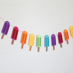 Popsicle Felt Garland Rainbow Premium Quality Layered Bunting