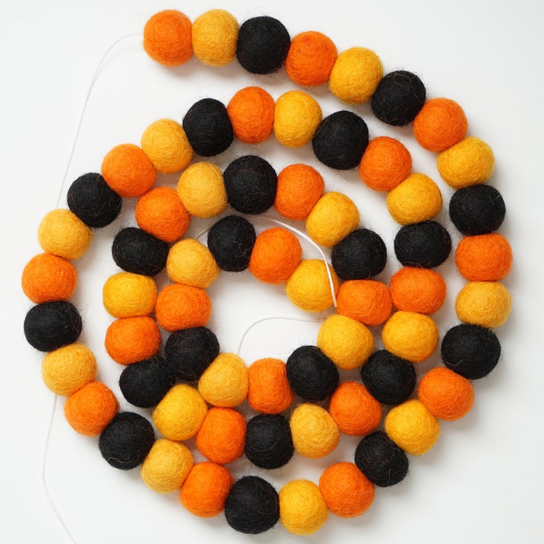 Large Felt Ball Garland Halloween 3m Etsy