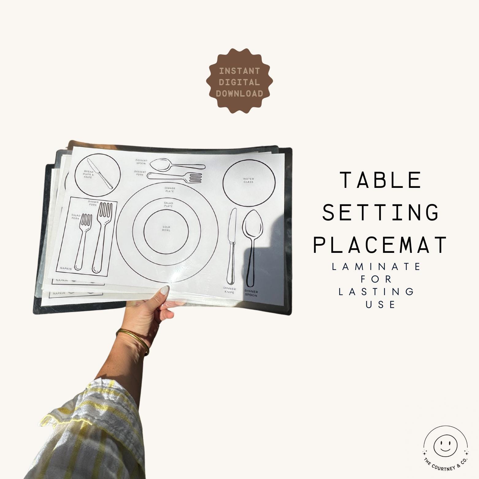 Table Mattern Table Setting Placemat + Table Manners 101 Printable (11x17) - Etsy