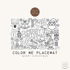 GENERIC Color Me Placemat | Merry Christmas | Kids Coloring Page Printable | Digital Download