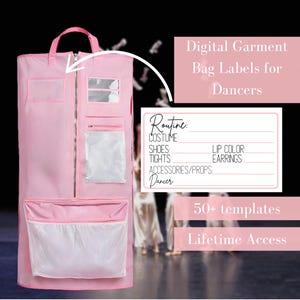 Étiquettes numériques personnalisées de housse de protection pour danseurs, étiquettes d'identification personnalisées de costumes de danse pour une organisation facile, préparation de compétitions de danse