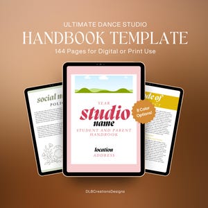 Dance Studio Handbook Canva Template – Student Parent Guide (Digital Download)