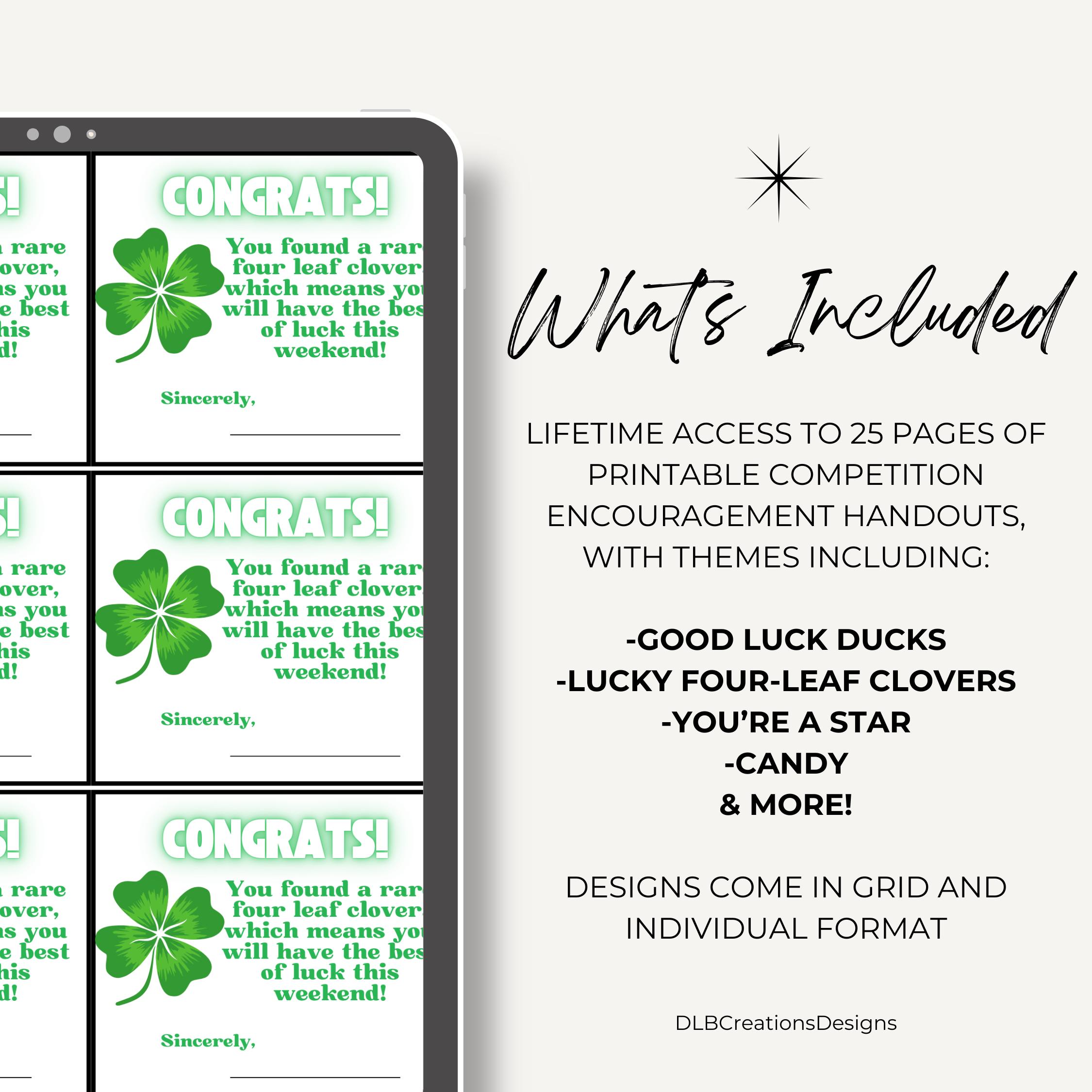 Dance Cheer Competition Handouts, Good Luck Notes (digital Download) - Etsy