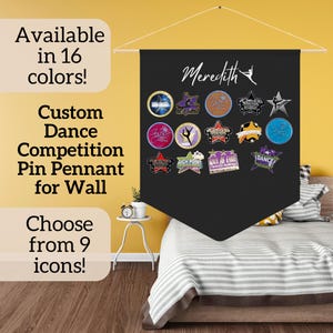 Competitive Dancer Pennant, Dance Awards Display, Custom Pin Flag, Dance Competition Banner, Dancer Gift Ideas