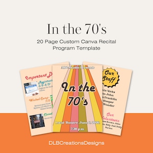 70年代レトロダンス発表会プログラムテンプレート（デジタルダウンロード）