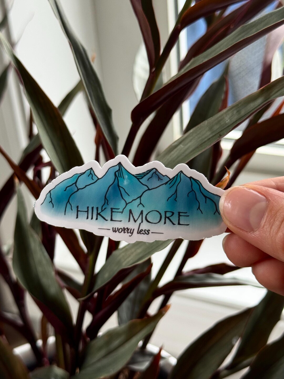 Hike More Worry Less Vinyl Sticker - Waterproof Outdoor Decal - Etsy