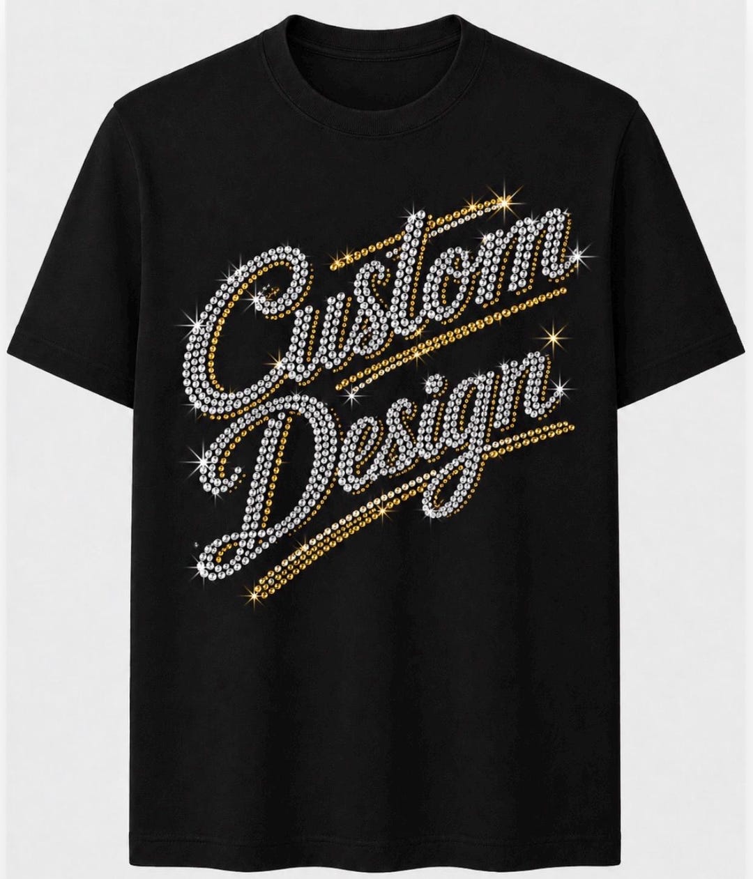 Custom Design Rhinestone T-shirt, Sparkly Crystal Tee, Festival Outfit ...