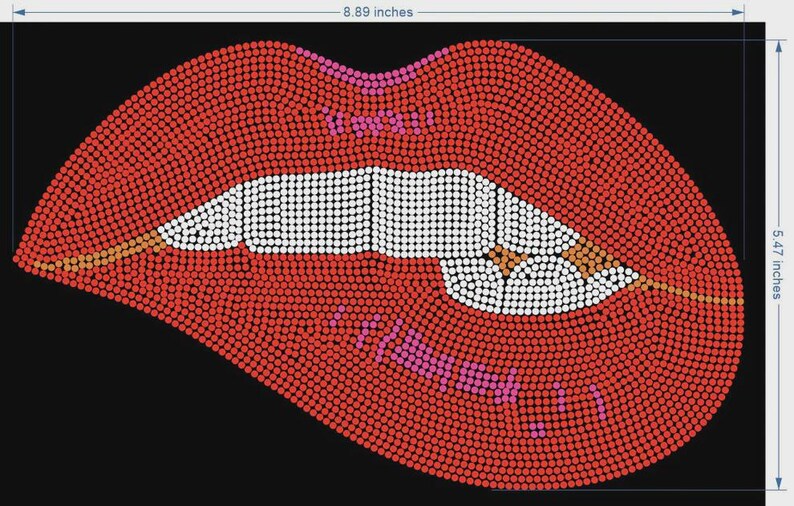 Lip Ripper Design Lips Rhinestone Shirt - Etsy