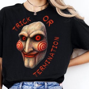 Jigsaw &#39;Saw&#39; Movie Halloween Shirt: Vintage Horror Film Tee