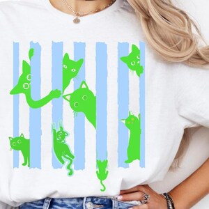 Camiseta divertida con meme de gato, camisetas de moda para el verano, camiseta divertida con gato/regalos para amantes de los gatos, camiseta con memes de humor sobre gatos, camiseta de gato extraño observando gatos, gato tonto