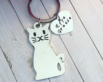 Cat keychain, Pet keychain, Personalized Keychain
